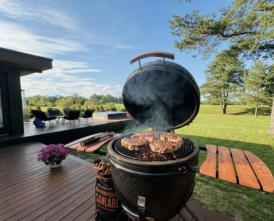 Grill & BBQ on the terrace of the private villa in Saaremaa